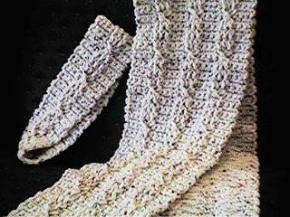 CrochetKim Free Crochet Pattern | Twisted Cable Scarf and Headband Set @crochetkim