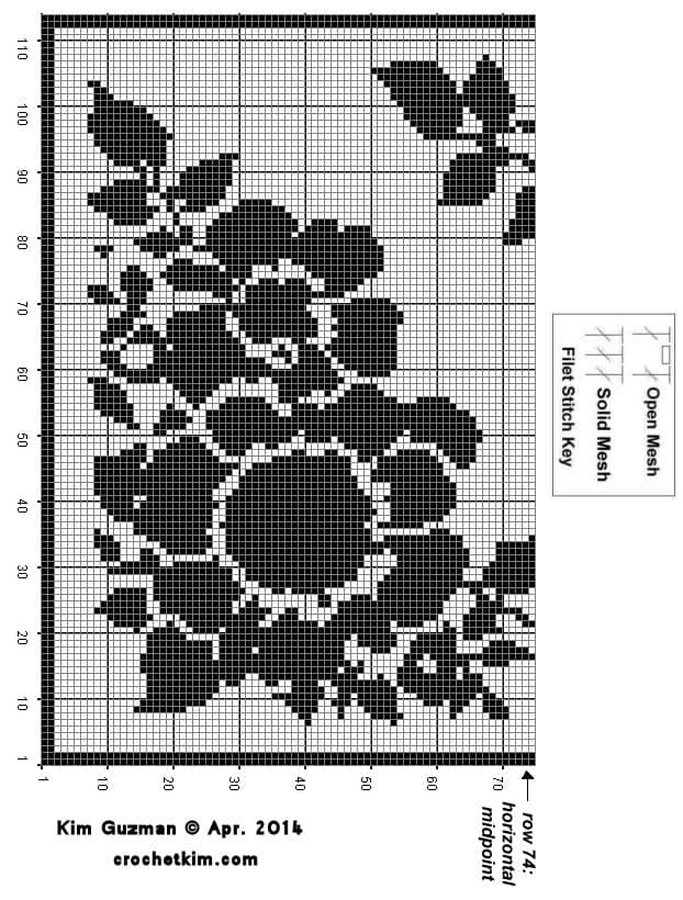 CrochetKim Free Crochet Pattern | Elegant Floral Filet Table Scarf @crochetkim