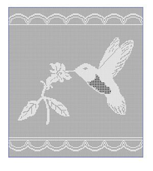 Hummingbird Filet Crochet Chart