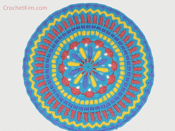 CrochetKim Free Crochet Pattern: Turquoise Mandala Doily