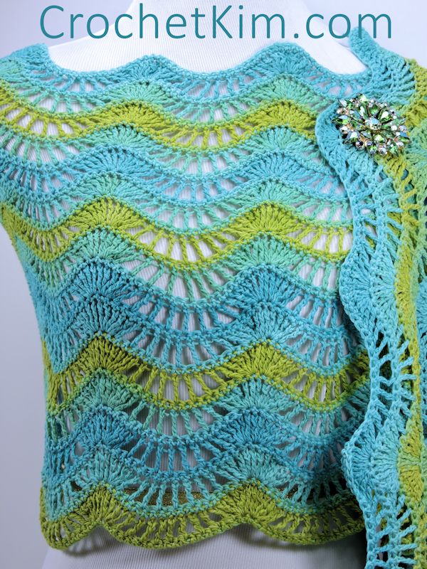 CrochetKim Free Crochet Pattern | Malibu Fling Wrap @crochetkim