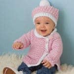 Victorian Rose Baby Sweater and Hat Set Free Crochet Pattern
