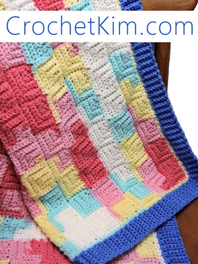A colorful baby blanket