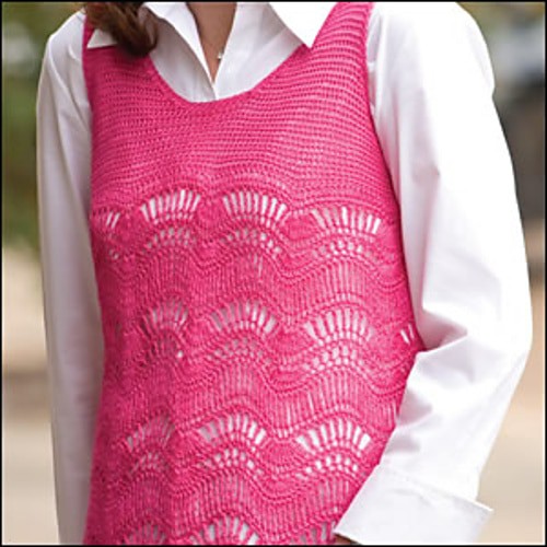 Women's Shell Ripple Lace Tank Camisole Free Crochet Pattern by Kim Guzman