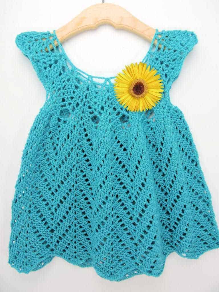 Tulip Chevrons Baby Dress CrochetKim Free Crochet Pattern