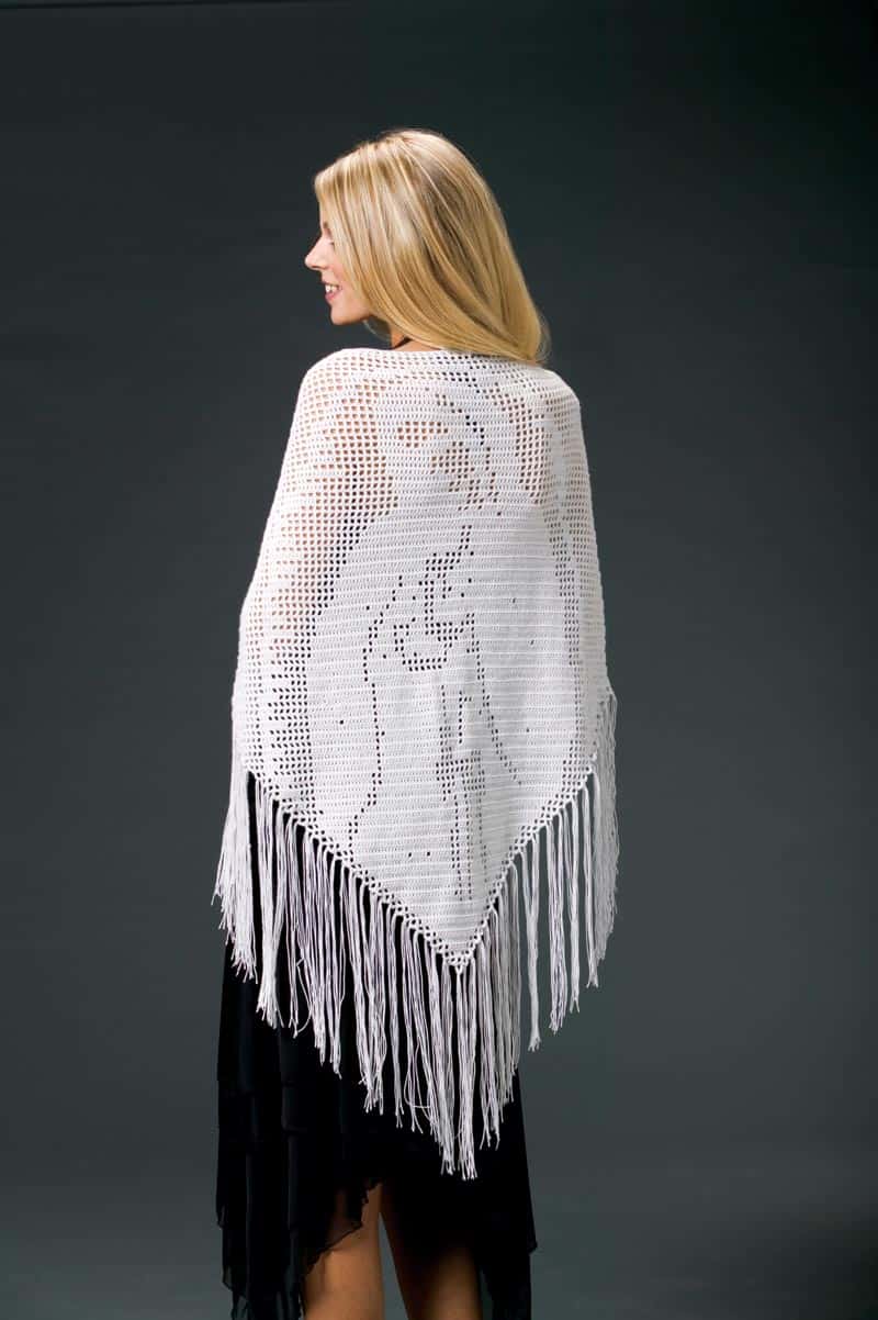 Blessed Mother Prayer Shawl Free Filet Crochet Pattern CrochetKim™