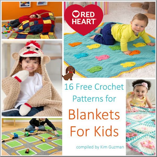 Link Blast: 16 Free Crochet Patterns for Blankets for Kids from Red Heart Yarns