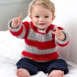 Easy Go Team Go! Baby Sweater Free Crochet Pattern