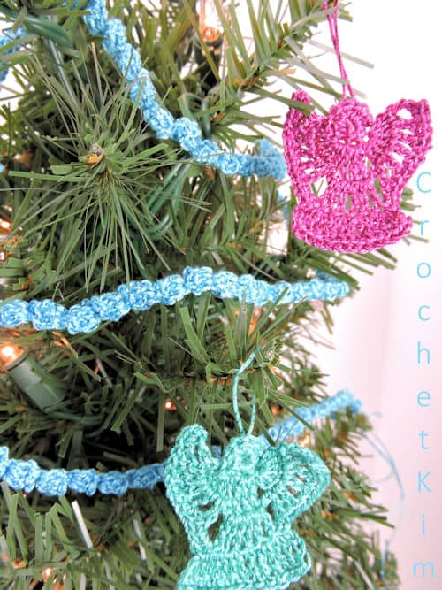 Christmas Mini Pine Trees Garland Crochet ,garland Crochet Pine Trees  ,holiday Pines Trees Garland Crochet, Pine Tree Garland 