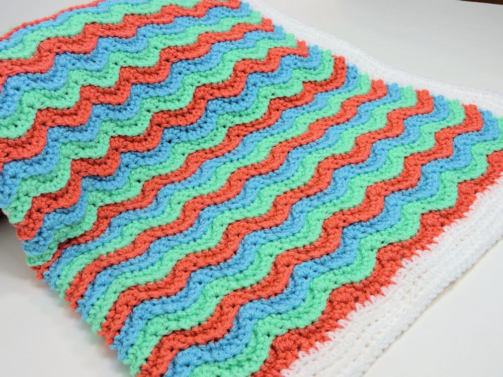 Wavy Hugs Baby Blanket CrochetKim Free Crochet Pattern