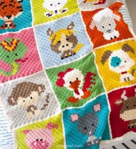 Crochet animal rug