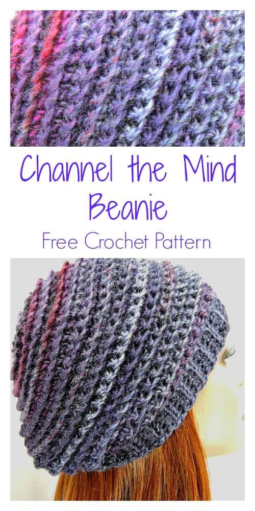 Channel the Mind Beanie CrochetKim Free Crochet Pattern
