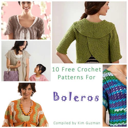 Free crochet patterns for women's sweaters store and cardigans and boleros