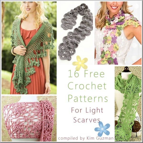 Link Blast: 16 Free Crochet Patterns for Light Lace Scarves