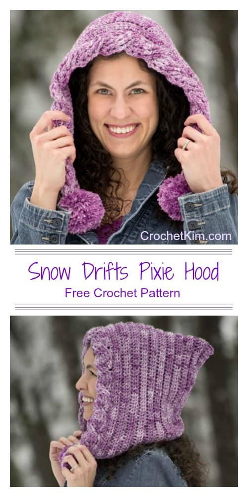 Snow Drifts Pixie Hood Free Crochet Pattern - CrochetKim™