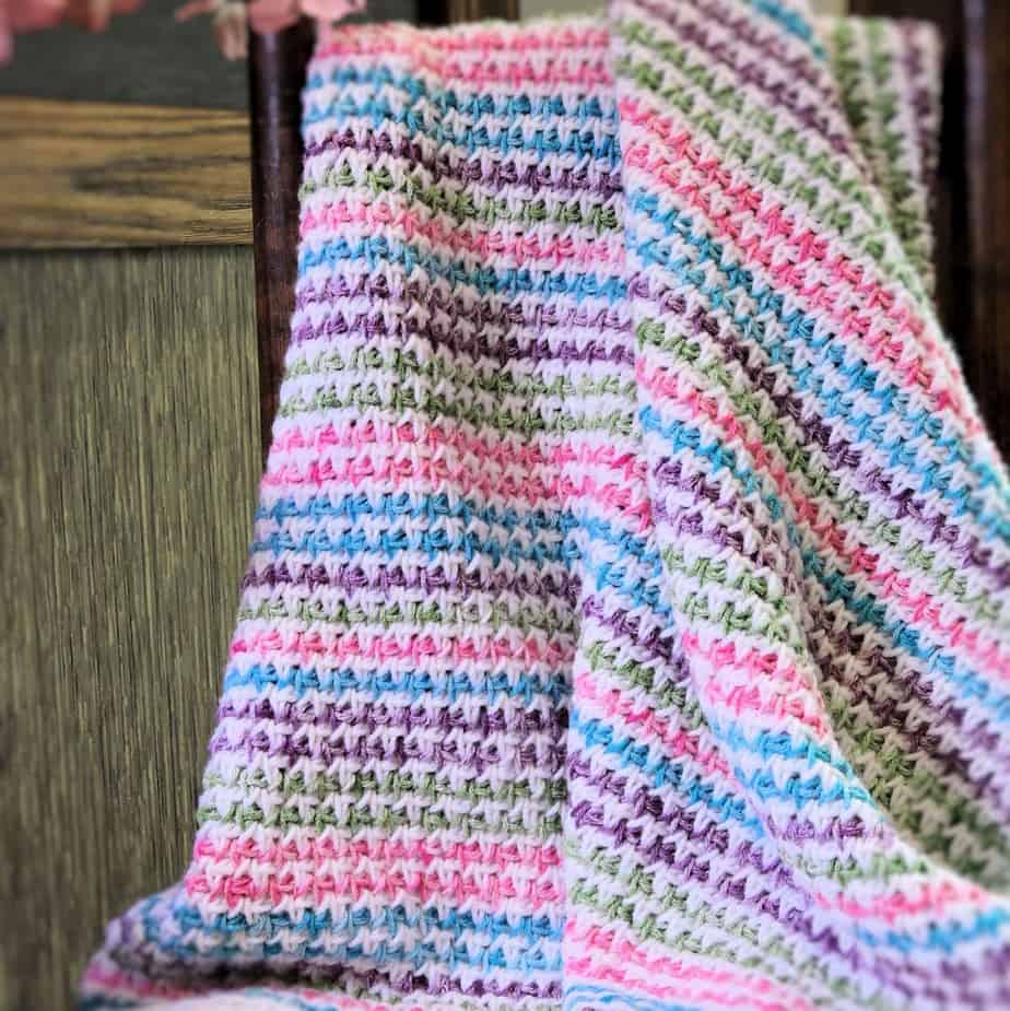 Marshmallow Twist Baby Blanket Free Tunisian Crochet Pattern