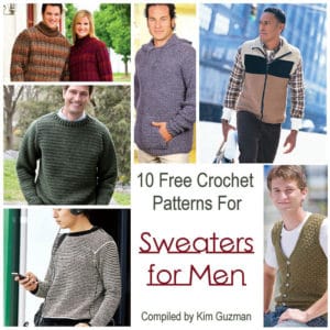 Roundup: 9 Free Crochet Patterns for Sweaters for Men - CrochetKim™