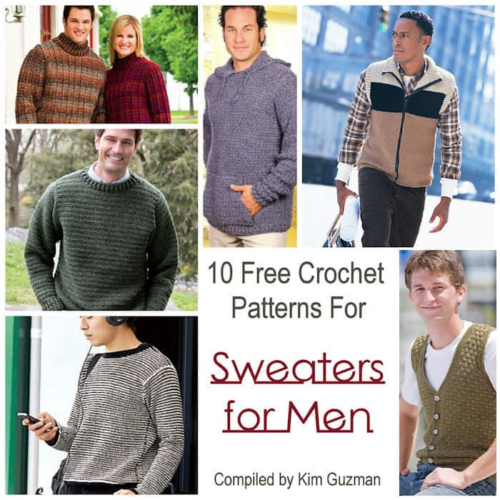 Link Blast: 10 Free Crochet Patterns for Sweaters for Men