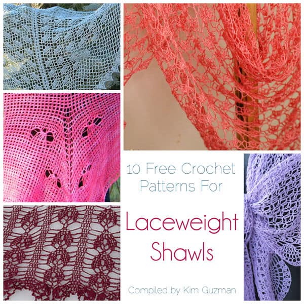 Roundup 10 Free Crochet Patterns for Laceweight Shawls CrochetKim™