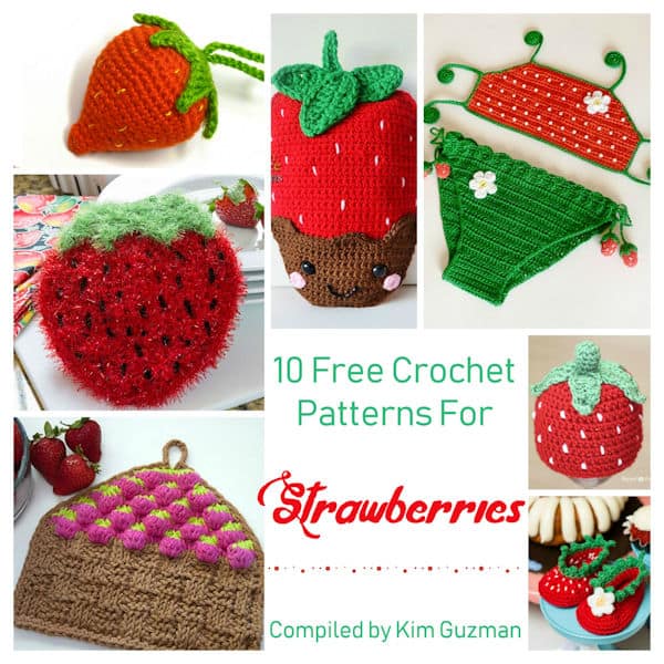Crochet Patterns for Strawberries Collage