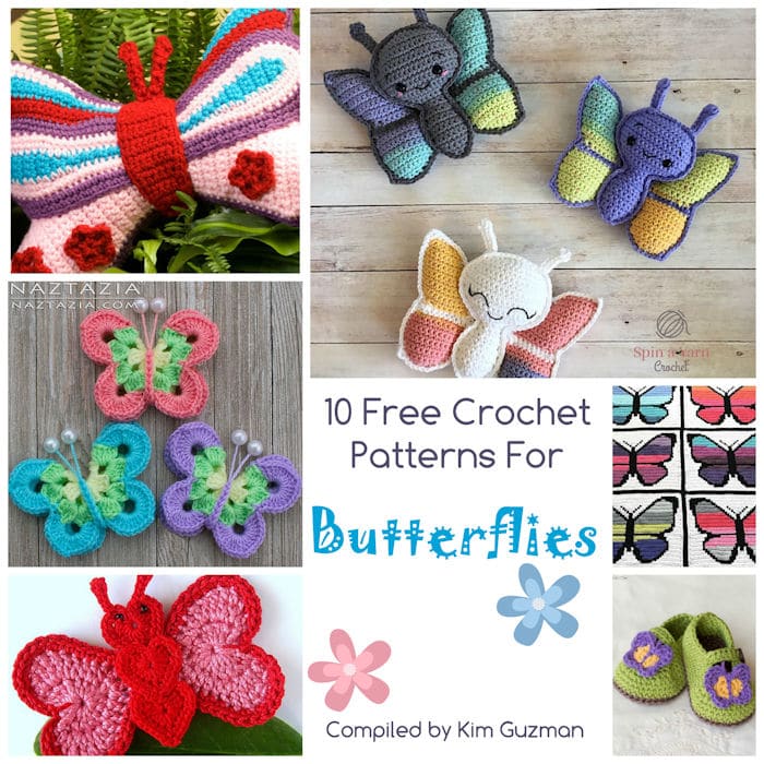 Crochet Patterns for Butterflies Collage