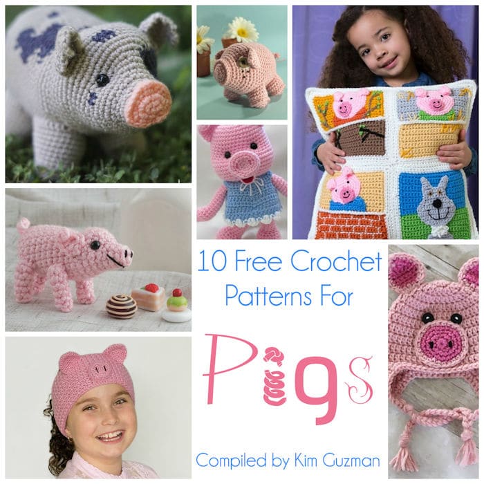 Crochet Patterns for Piggy Pigs Collage