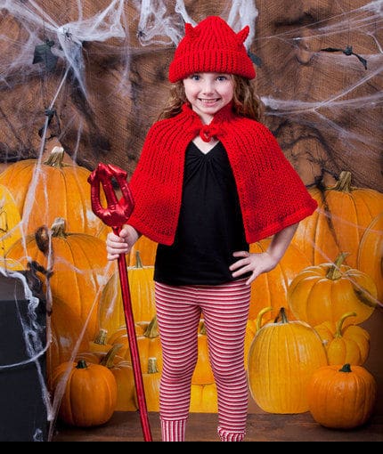 Little Devil Hat and Cape Costume | CrochetKim Free Crochet Pattern