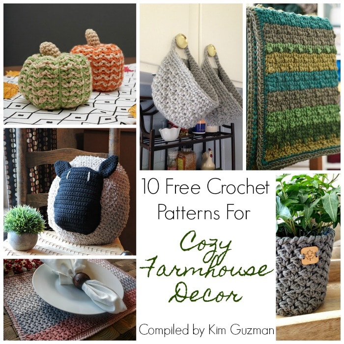 Crochet Patterns for Cozy Farmhouse Decor Collage