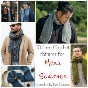 Roundup: 10 Free Crochet Patterns for Men's Scarves - CrochetKim™