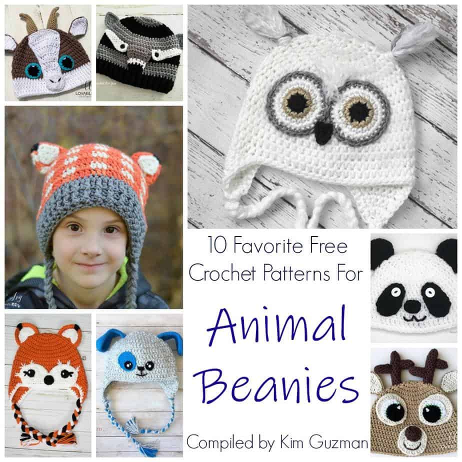 Link Blast: 10 Favorite Free Crochet Patterns for Animal Beanies
