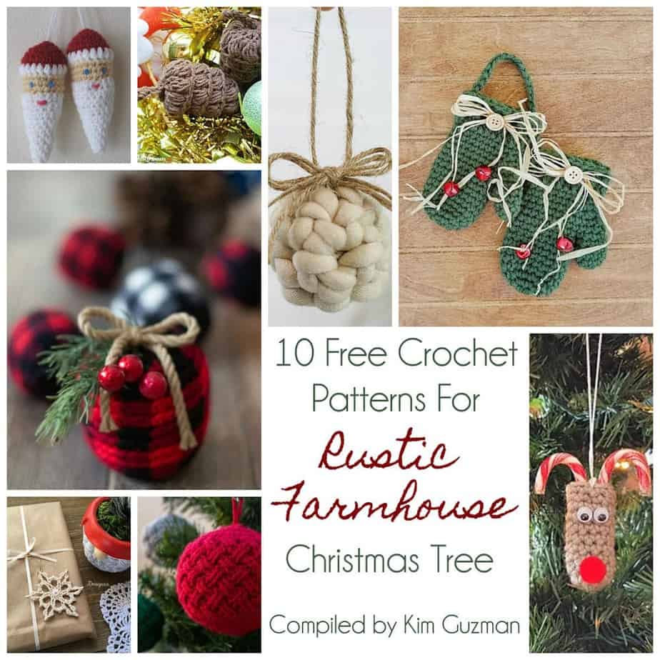 Link Blast: 10 Free Crochet Patterns for a Rustic Farmhouse Christmas Tree