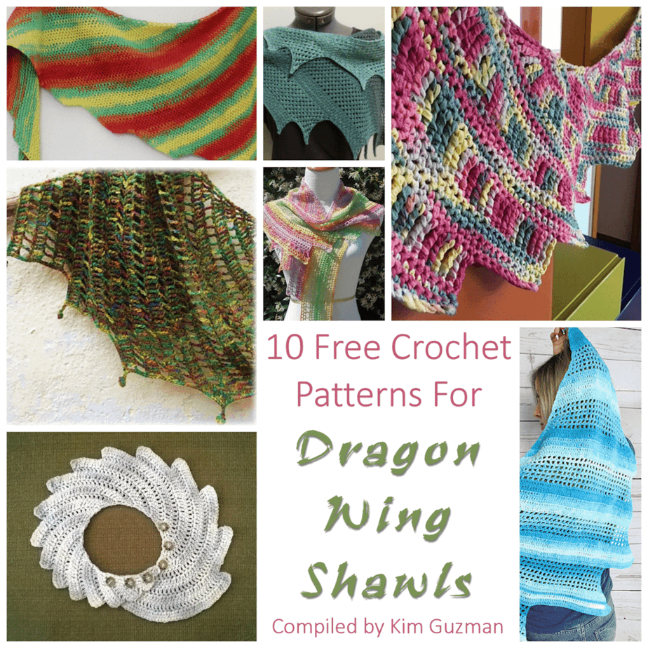 10 Free Crochet Patterns for Dragon Wing Shawls - CrochetKim™