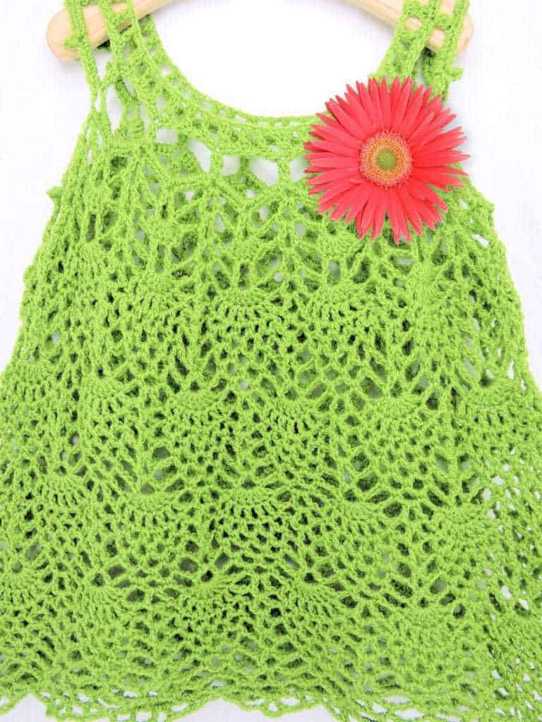 Pineapple Cascade Baby Dress CrochetKim Free Crochet Pattern