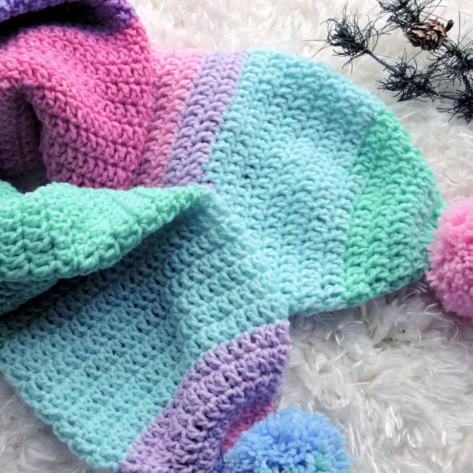 Sparkle Double Thick Scarf CrochetKim Free Crochet Pattern