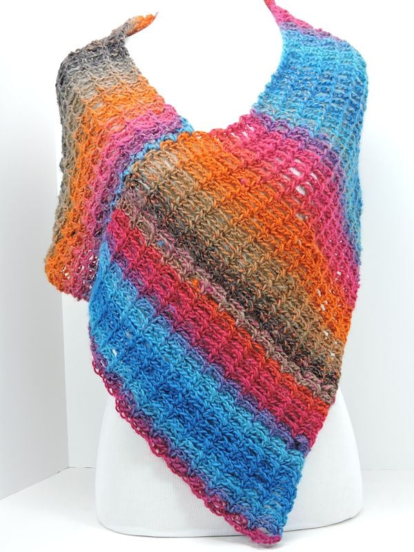 Stripey Poncho CrochetKim Free Crochet Pattern