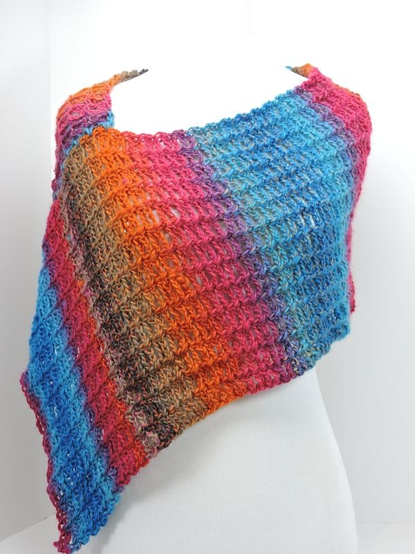 Stripey Poncho CrochetKim Free Crochet Pattern