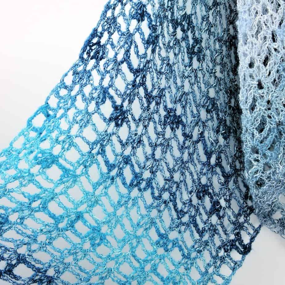 Denim Blues Fling Wrap Easy CrochetKim Free Crochet Pattern