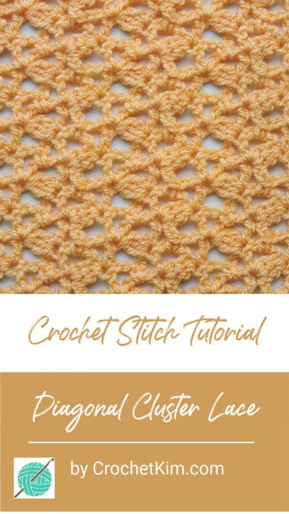 Diagonal Cluster Lace CrochetKim Free Crochet Stitch Tutorial
