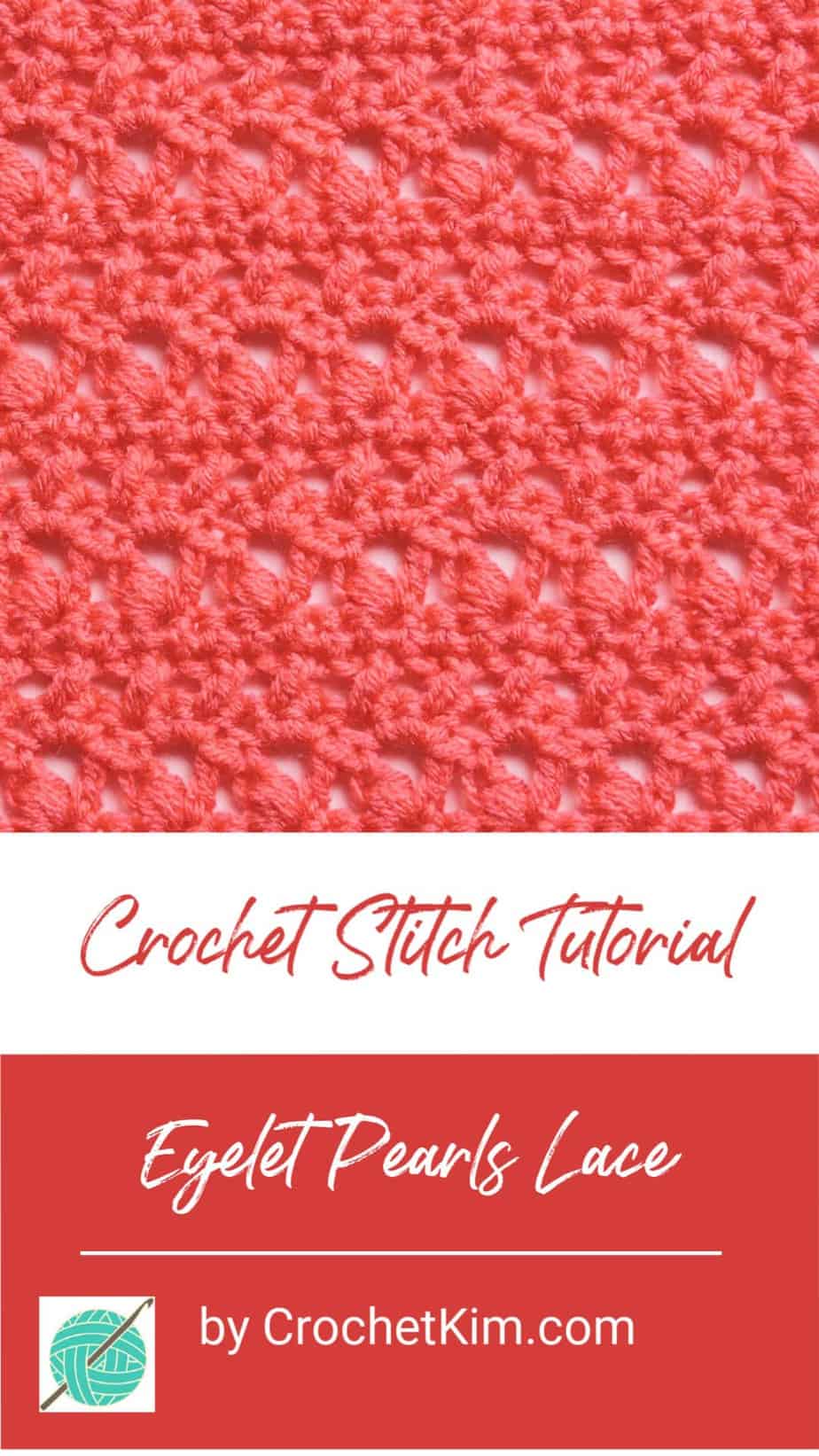 Eyelet Pearls Lace Free Crochet Stitch Tutorial CrochetKim™