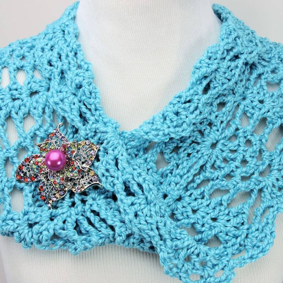 Peacock Lace Infinity Cowl CrochetKim Free Crochet Pattern