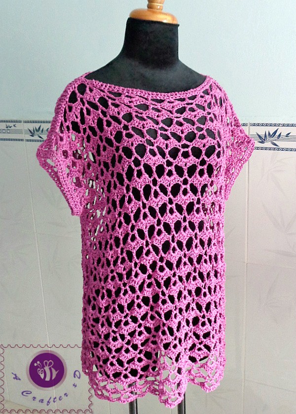 CROCHET PATTERN Pua Poa Beach Swimsuit Cover up Sustainable