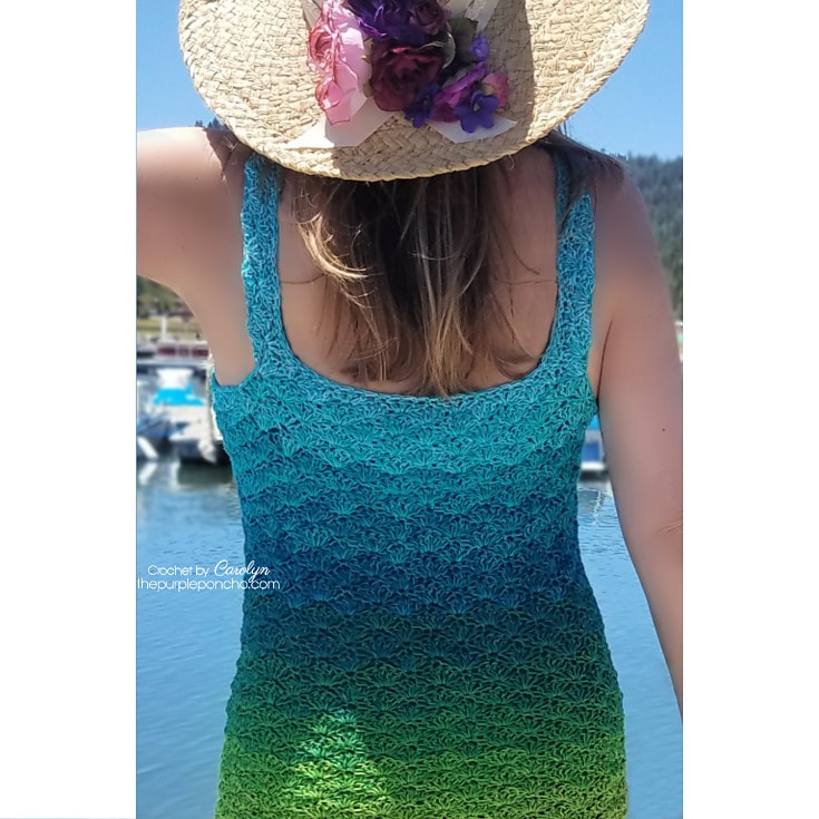 Aruba Tunic, free Tunisian crochet swim cover up pattern - TL Yarn Crafts