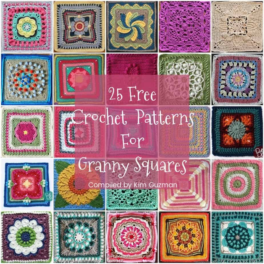 Roundup: 25 Free Crochet Patterns for Granny Squares - CrochetKim™