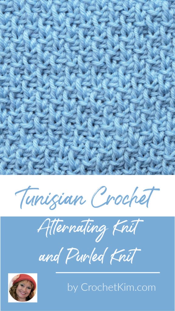 Tunisian Alternating Knit and Purled Knit CrochetKim Crochet Stitch Tutorial