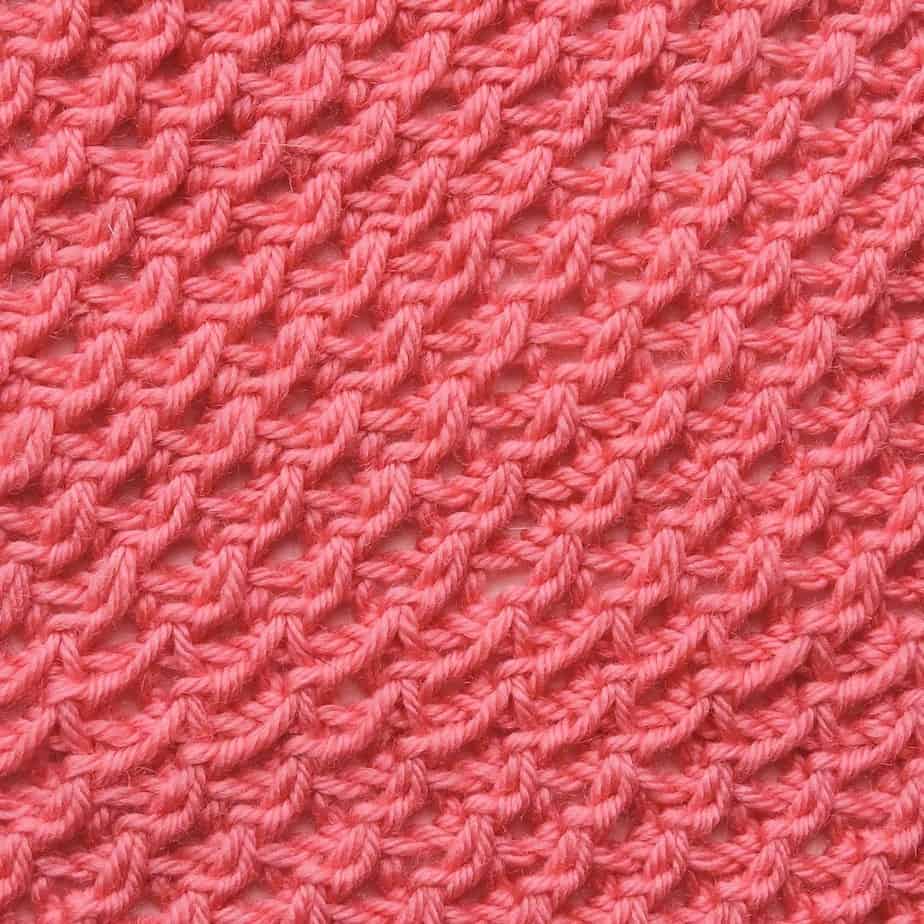 Tunisian Diagonal Rib Lace Crochet Stitch Tutorial 