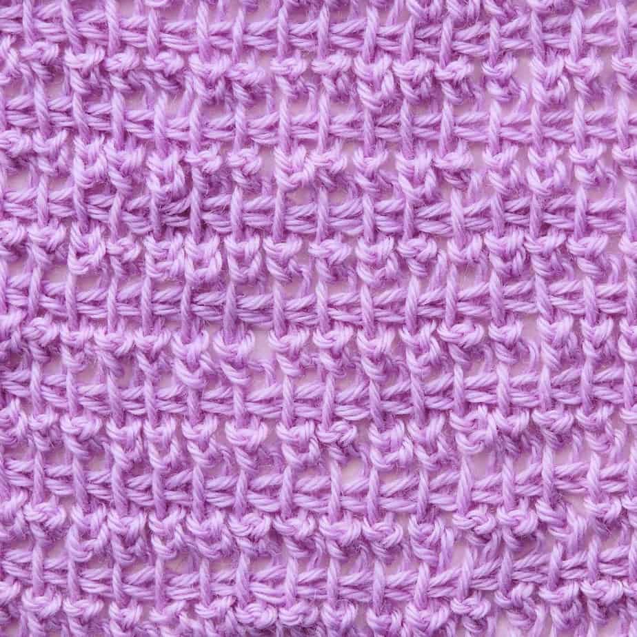 Tunisian Double Extended Stitch in TSS CrochetKim Crochet Stitch Tutorial