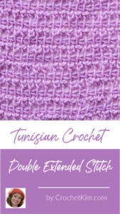 Tunisian Double Extended Stitch in TSS Crochet Stitch Tutorial ...