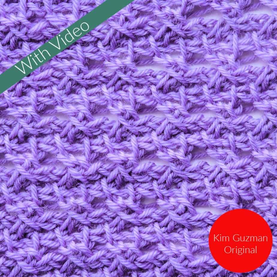 Tunisian Grapevine Stitch Crochet Stitch Tutorial - CrochetKim™