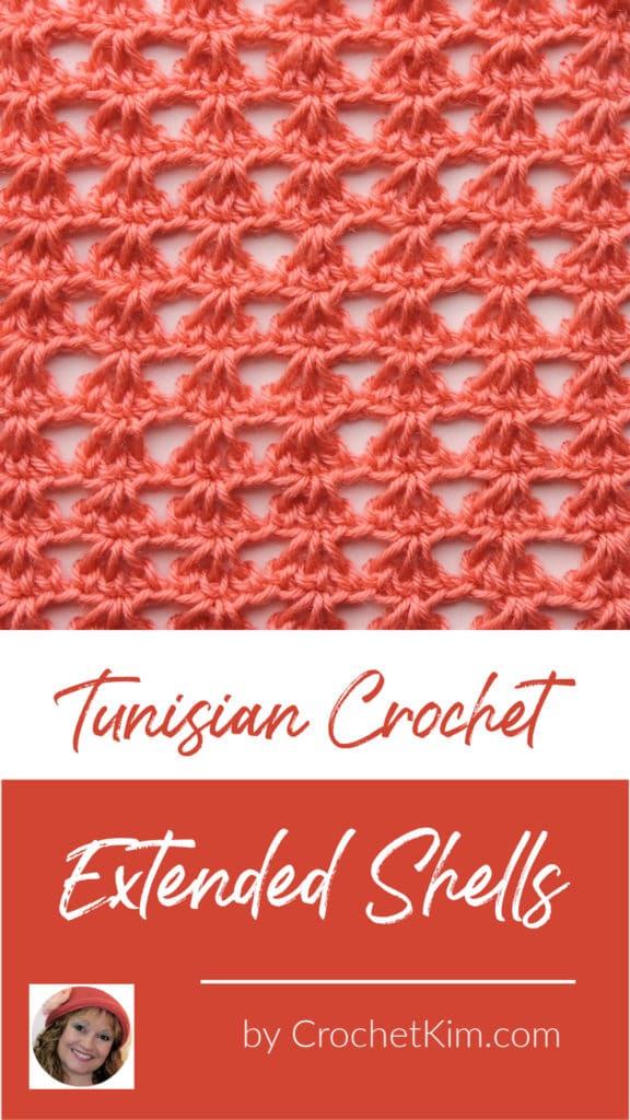 Tunisian Extended Shells CrochetKim Crochet Stitch Tutorial