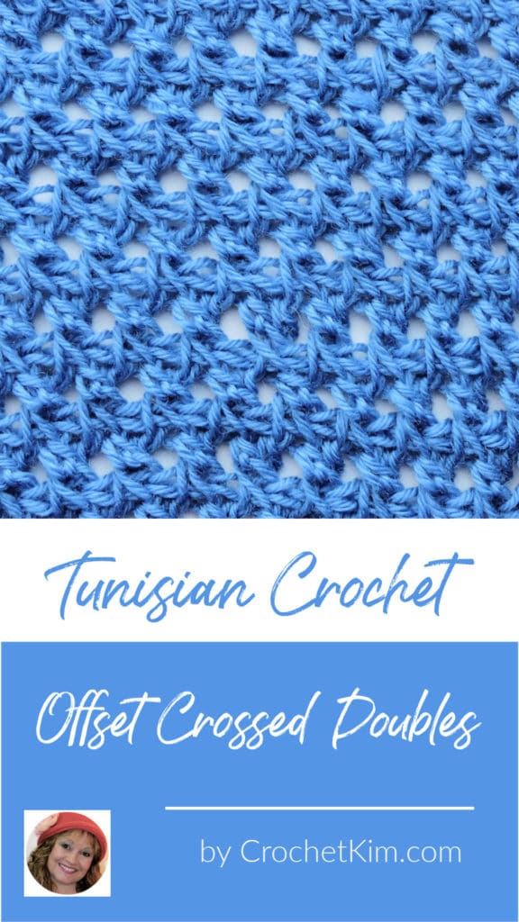 Tunisian Offset Crossed Doubles CrochetKim Crochet Stitch Tutorial